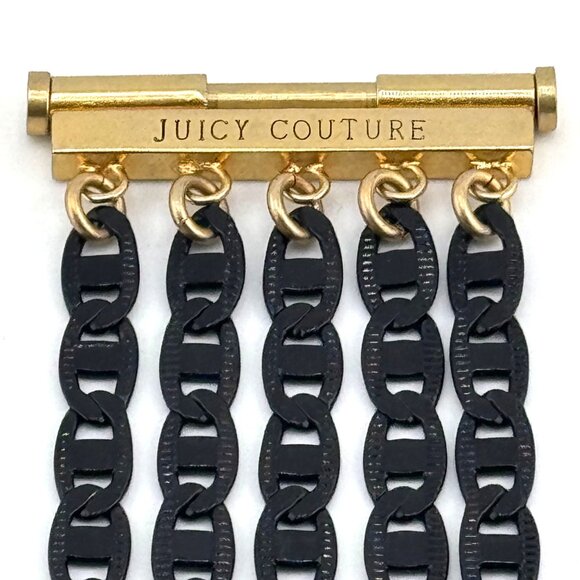 Rare Vintage Juicy Couture Black & Gold Bracelet with Pull Pin Closure - Picture 7 of 16